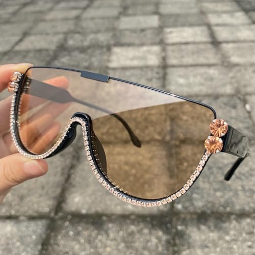 Image of Oversized Sunglasses Women Men Luxury Big Frame Mask Glasses Goggle Flat Top Clear Eye Protection Glasses Shade UV400