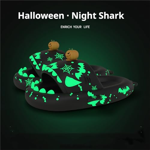 Generic Christmas Shark Slides, Halloween Shark Slides, Shark Slides Glow in the Dark, 3D Cloudy Shark Slippers4