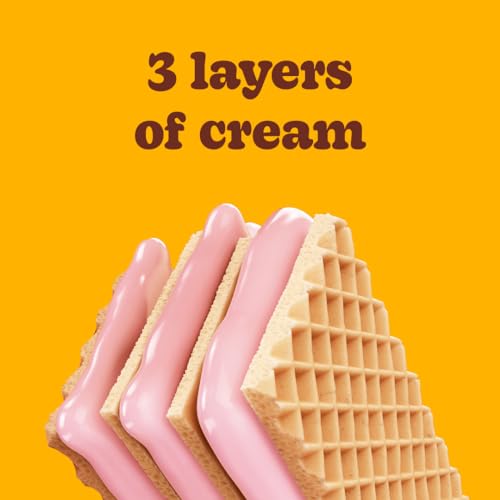 Image of Bauducco Wafer Cookies, Strawberry, 9.0 oz (Pack of 2) - Crispy Triple-Layered Wafers with Rich Chocolate Cream Filling - Indulgent Sweet Snack - No Artificial Flavors - Family Pack Dessert.