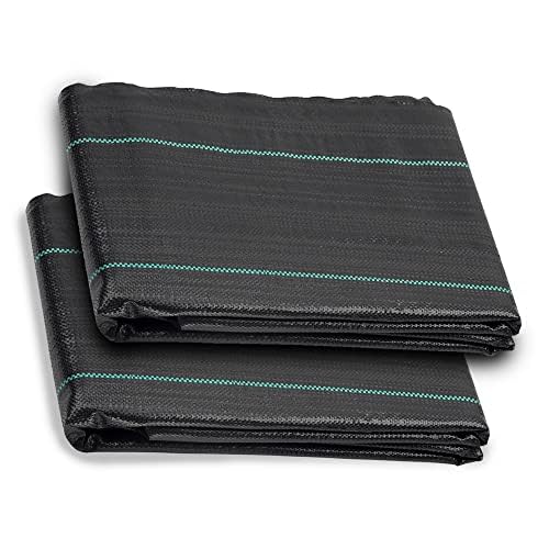ANSIO® Weed Membrane 2m x 10m Pack of 2, Garden Weed Control Fabric