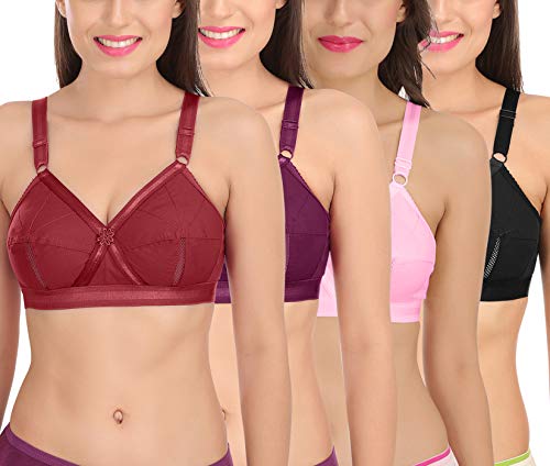 Image of SONA Women's Perfecto Cotton Full Coverage Non Padded Minimizer Bra ( 30C) Pack of 4