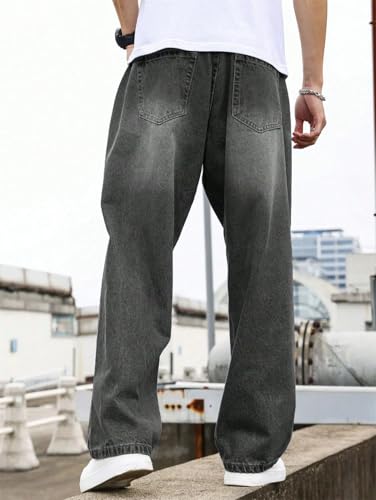 Men's Loose Wide Leg Style Daily Casual Jeans4