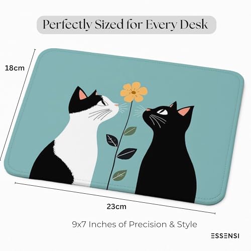 Image of Mouse Pad for Laptop & Desktop | 9x7 Inch Anti-Fray Stitched Edges | Non-Slip Rubber Base | Desk Setup Accessory for Students, Gamers & Professionals (Kittens)