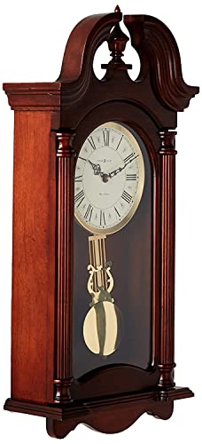 Howard Miller Everett Wall Clock 625-253 – Windsor Cherry Finish, Vintage Home Decor, Polished Brass Finished Pendulum, Quartz Triple-Chime Movement, Volume Control #TOP1