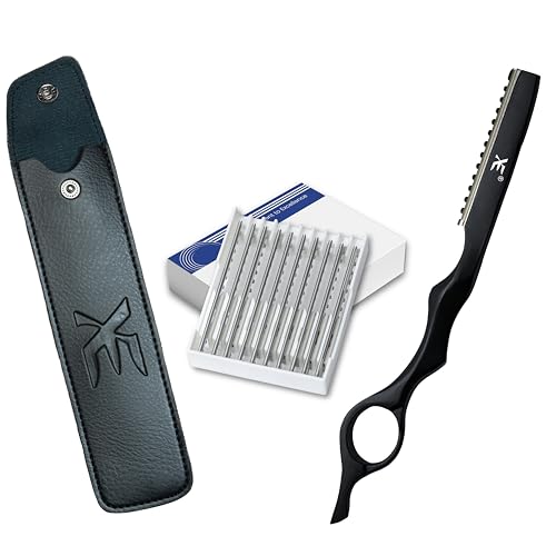 XE Cortes de cabello Barbero navaja de adelgazamiento,maquinilla Acero inoxidable de afeitar ideal para peinar plumas, texturizar el cabello y maquinilla de afeitar en capas para salón y uso doméstico