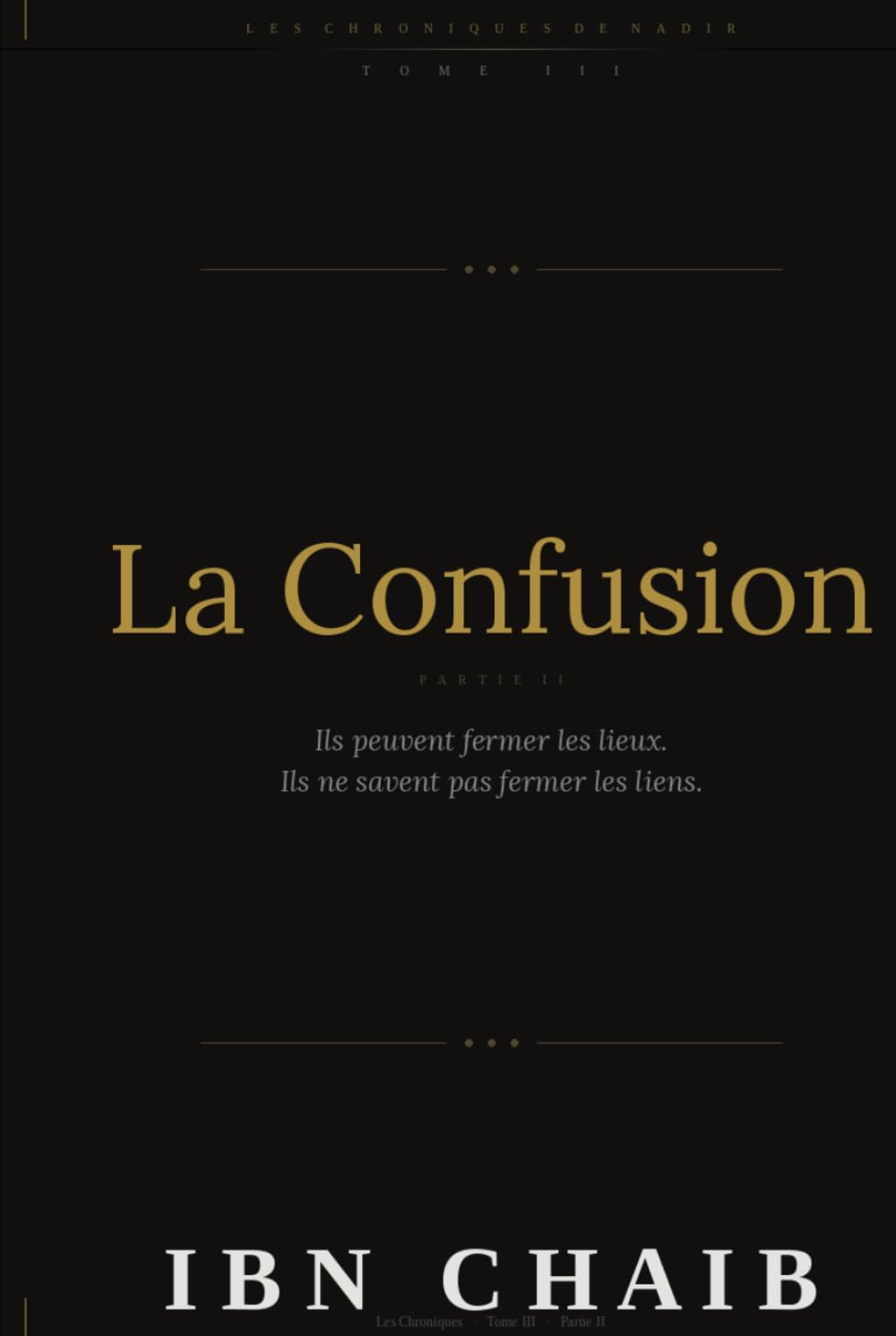 LES CHRONIQUES DE NADIR: Tome 3 : La Confusion partie 2