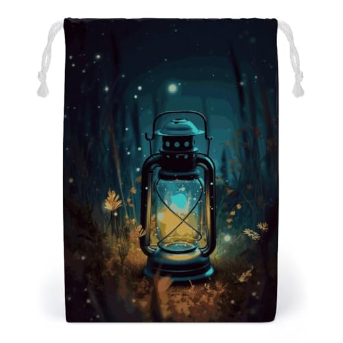 Drawstring Storage Bag Sports Cinch Sack Fireflies And Lantern Gym String Bags for Travel Swimming Beach