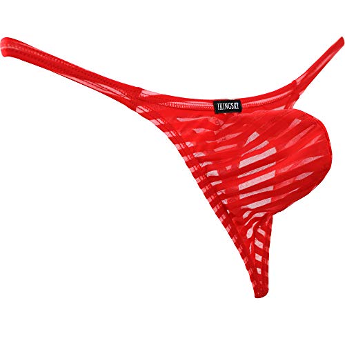 iKingsky Men's Sexy Little Thong Underwear See Through Pouch G-string Under Panties2