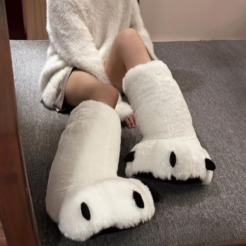 Pantoufles en forme de pattes d'animaux chaudes pour hiver - 6