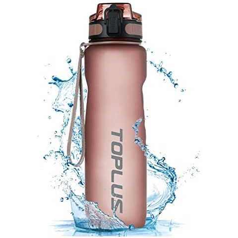 TOPLUS Water Bottles Drink Flasks Cycling Bottles,500ml,1 litre,1.5 litre Hydrate BPA Free Non-Toxic Plastic Sports Drinking Bottle for Kids, Gym, Fitness, Outdoor, Cycling, School,Pink Cover