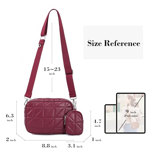 AOCINA Quilted Crossbody Bags for Women with Coin Purse Soft Leather Crossbody Purse Small Shoulder Handbags4