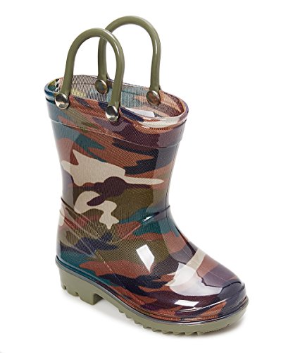Storm Kidz Kids Boys Rainboots, Green Camo Toddler 8