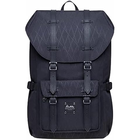 KAUKKO Laptop Travel Backpack Outdoor Casual Rucksack Fits 15.6 Inch Laptop(18-Black) Cover