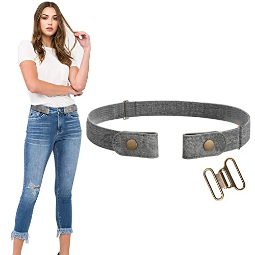 Image of WERFORU No Buckle Stretch Belt for Women and Men Elastic Waist Belt up to 72 Inches for Jeans Pants