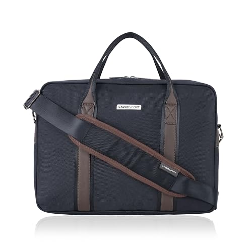 Image of Lavie Sport Elevate Briefcase 9L Laptop Briefcase Bag | Premium Leatherette Business Briefcase for Men & Women | Messenger Shoulder Bag with Detachable Strap