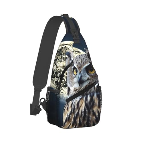 Bolso Cruzado Owl and Moon para Hombre y Mujer miniatura 2
