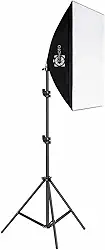 Kit Softbox Iluminação Contínua 50x70cm com Tripé de 2m | Soquete E27 Bivolt e Bolsa de transporte | Luz Suave para Estúdio, Fotografia, Vídeo, YouTube, Lives e Gravações Profissionais
