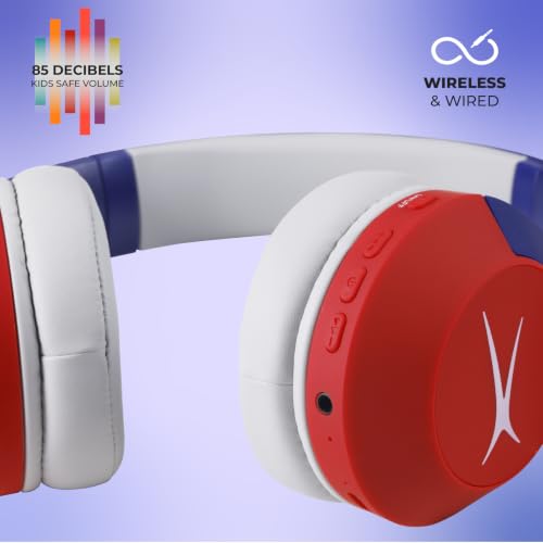 Image of Altec Lansing Kid Safe Noise Cancelling Wireless Headphones 15H Battery, 85dB Volume Limit, Foldable Design Powerful Sound, Active Noise Cancellation Perfect for Kids Ages 7+