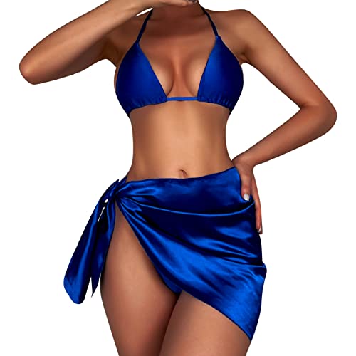 Tankini grande taille avec jupe latérale modulable pour un maintien parfait, bleu L