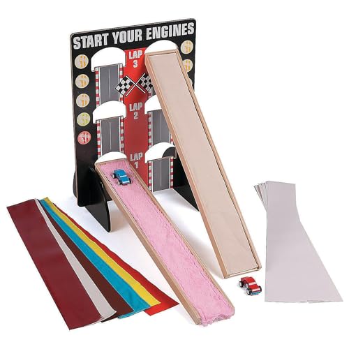 Fun Express STEM Motion & Friction Science Kit for Kids Age 5-12 - 21 Piece Educational Learning Resources with Wooden Ramp | Physics Engineering Toys for Classroom & Homeschool Experiments