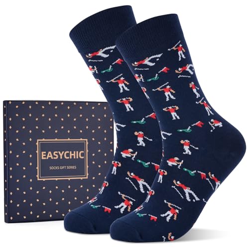 EASYCHIC Funny Golf Socks for Men, Size 8-12, Golf Gifts