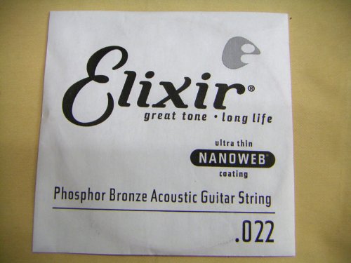 エリクサー .022 バラ弦 1本 コーティング ナノウェブ Elixir アコースティックギター弦 フォスファーブロンズ ワウンド弦