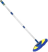 COLLBATH 1Pc Esfregão De Limpeza De Carro Escova Para Lavar Caminhão Esfregão De Microfibra Towles Acessório De Limpeza De Esfregão Útil Esfregão De Banheiro Ferramenta Azul Cabo De Aço