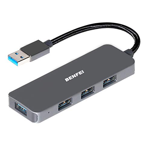 BENFEI 4-Port USB 3.0 Hub, Ultra-Slim USB 3.0 Hub Compatible for MacBook, Mac Pro, Mac Mini, iMac, Surface Pro, XPS, PC, Flash Drive, Mobile HDD