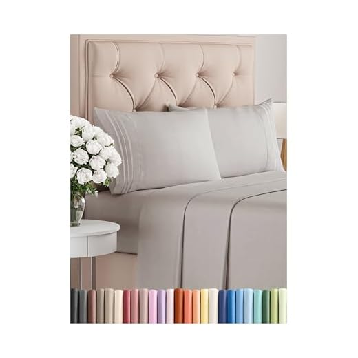 Queen Size Sheet Set - 4 Piece Set - Hotel Luxury Bed Sheets - Extra Soft - Deep Pockets - Easy Fit - Breathable & Cooling - Wrinkle Free - Comfy – Light Grey Bed Sheets - Queen Sheets – Fitted Sheets
