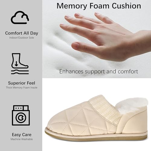 MIXIN Womens Memory Foam Slippers Slip-On Comfy Fuzzy Knit Bedroom Slipper Warm House Shoes for Indoor & Outdoor Comfort3