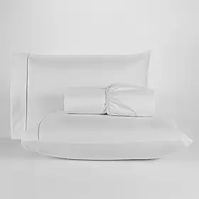 Jogo De Lençol 400 Fios Percal Poliéster Liso Toque Macio com Elástico Diversos Tamanho Solteiro Casal Queen King Size (King, White)