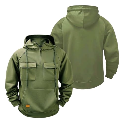 Men's Full Zip Hoodie Long Sleeve Jacket Casual Tops with Pocket Outwear Sport Coat-LVs||M