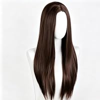 Gairyan Perücke Dunkelbraun Lang Glatt Anime Cosplay Braun Perücke Damen, 75cm Brown Wig für Frauen Mädchen Hitzebeständig Synthetische Gerade Perücken Halloween für Karneval Kostüm Party Tägliche – Ansicht 3