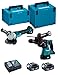 Produktbild Makita dlx2125tj1  Combo DGA504Z + DHR243Z+DC18RC+BL1850Bx2 Li 18 V 5,0 AH MAKPAC