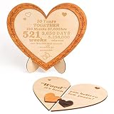 STOFINITY 10 Year Anniversary Wood Gifts for Her Him - 10th Wedding Gifts Anniversary for Husband Wi