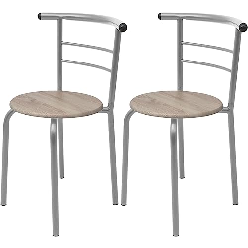Mesa de bar con 2 taburetes de MDF y hierro 80x53x74 cm para cocina 5
