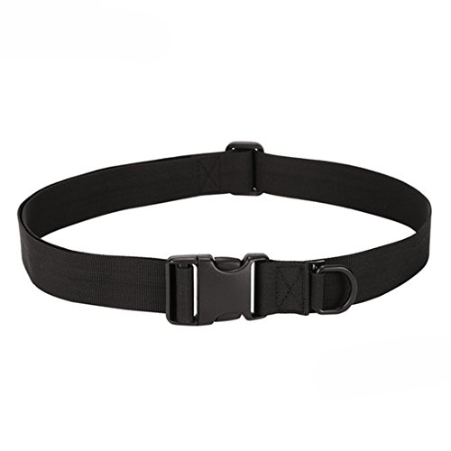 Ceinture tactique de survie en nylon robuste pour homme et femme avec boucle en plastique, noir, 32