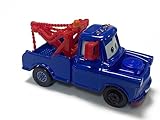 Movie Cars 2 3 Basic Characters Assortment McQueen Mater Chick Hicks Doc Hudson The King Cuz Sheriff Toy Car 1：55 Loose Diecast Vehicles Toys Set Children Car Toy (Mater-Blue)