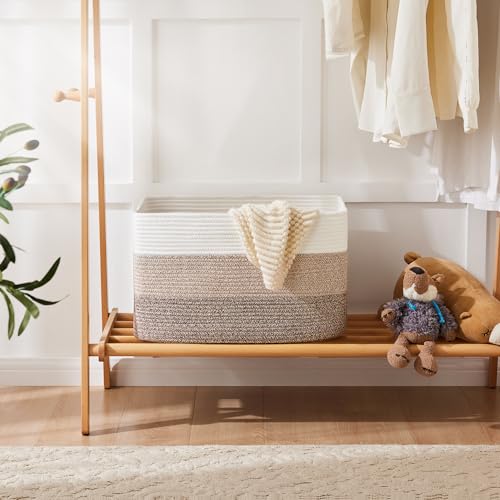 Artfeel Blanket Basket,Rectangle Woven Baskets For Storage,65L Laundry Basket For Decorative Nursery Blanket,Toys,Dirty Clothes And Magazine In Shelves,Baby Room,And Living Room thumb #3