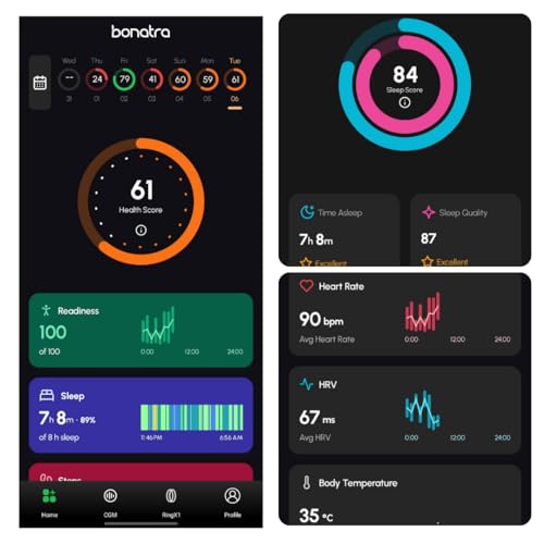 Image of Smart Ring X1 | Sleep Score | Readiness Score | HRV | Heart Rate Monitor | SPO2 | Waterproof IP68 | Fitness Tracker | Health Tracker | Rose Gold | Size US 7