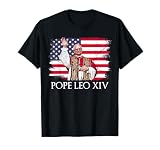 New Pope Leo XIV Robert American Flag T-Shirt
