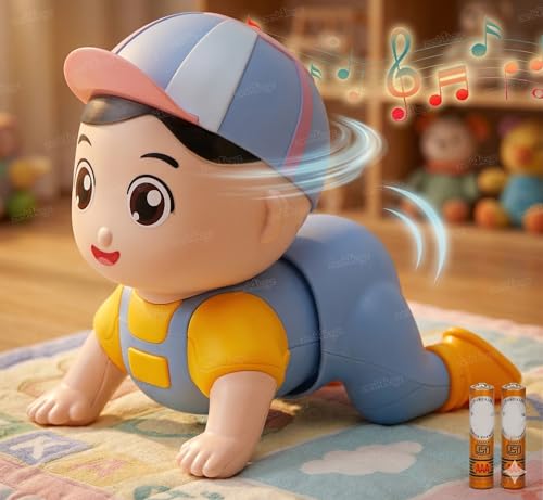 Image of Zest 4 Toyz Musical Toys for Babies Crawling Baby Toy with Soft Music Sound Toy for Kids Boys Girls (Pack of 1) Blue (Battery Included)