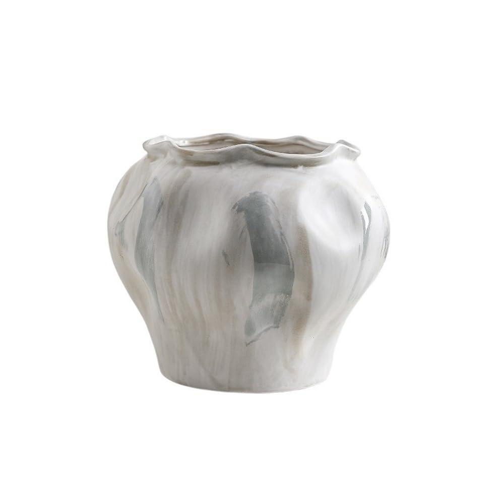 Sda287mz One Color Ceramic Flowerpot 27Cm With Drainage Hole, Outdoor And Indoor Plant Planter, Modern Decoration Multifunction