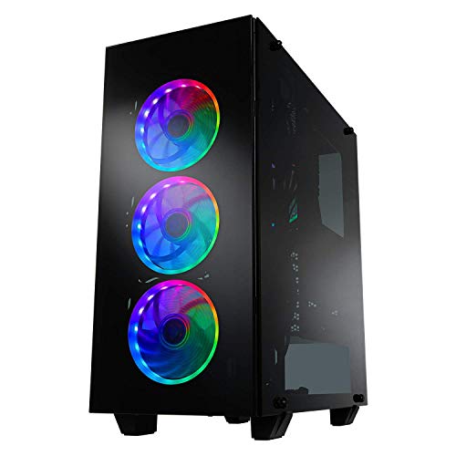 Gabinete para PC FSP ATX Mid Tower CMT510 Plus para juegos con 3 paneles de vidrio templado y 4 ventiladores ARGB miniatura 2