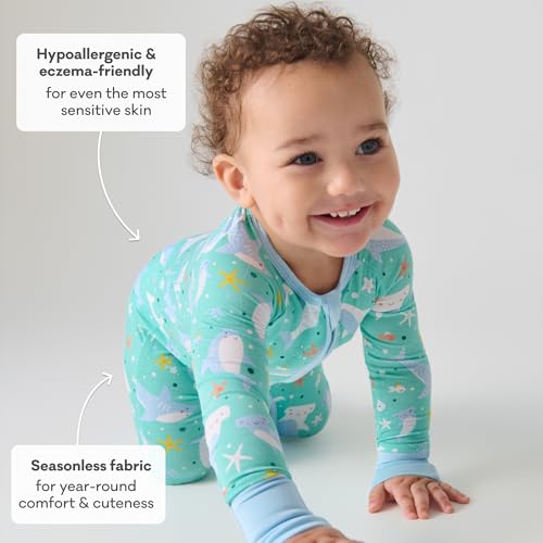 Image of Little Sleepies Pajamas for Baby Boys & Girls, Viscose from Bamboo Baby Pajamas, Sleepers, 2-Way Zipper PJs