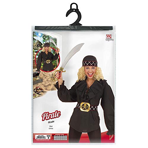 Ladies Pirate Shirt Ladies - Black Costume for Buccaneer Fancy Dress - Image 2