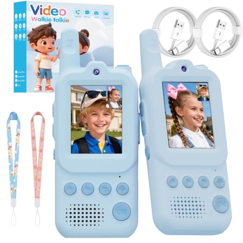 Video Walkie Talkies for Kids 2 Pack Rechargeable Video Intercom,