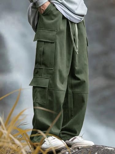 Image of Lymio Cargo for Men || Cotton Cargo Pant || Drawstring Waist Pant (Also Available in Plus Sizes) (137-140)