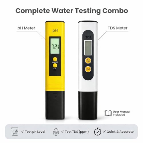 Image of Digital pH Meter & TDS Meter Combo for Water Testing | pH Meter Digital with ATC | Water Quality Tester for Drinking Water, RO, Aquarium, Laboratory, Hydroponics & Pool