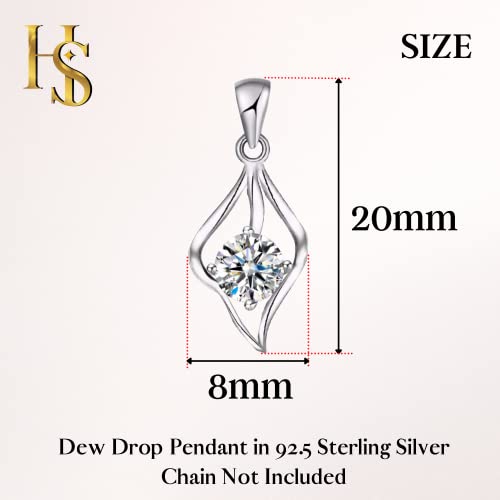 Shimmering Dew Drop Pendant Necklace 92.5 Sterling Silver